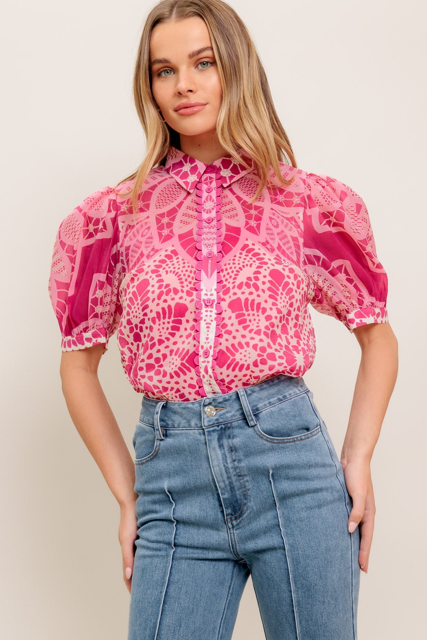 PRECIOUS HEART WOVEN TOP Flying Tomato